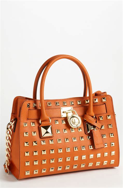 michael kors hamilton satchel|michael kors hamilton studded bag.